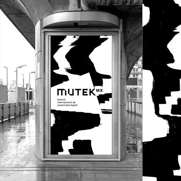 Diseño gráfico para cartel del Mutek, por Spora graphics.