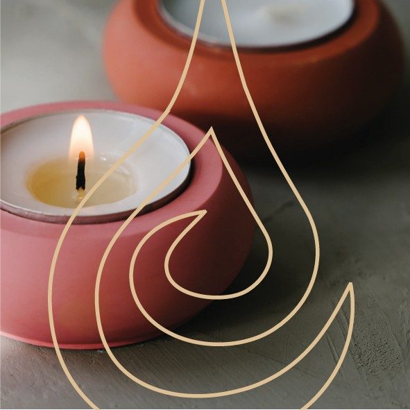Diseño de Layout para Redes Sociales de la marca Enya, velas aromáticas de soya.